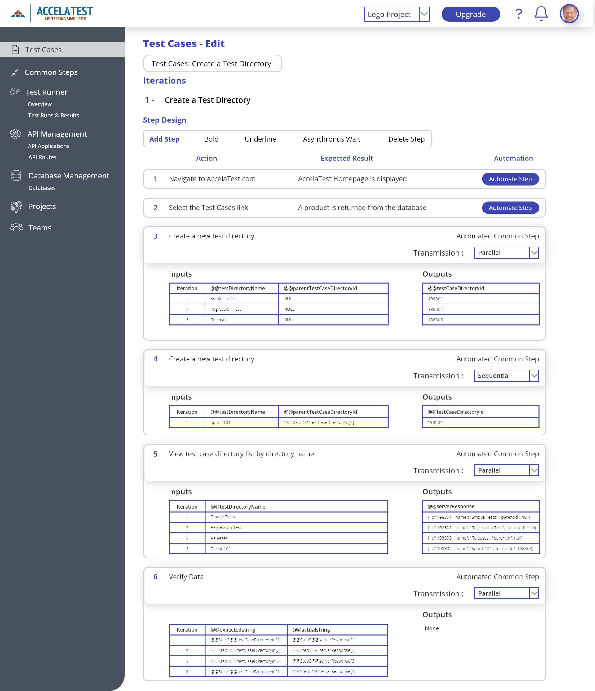 Test case creation in AccelaTest