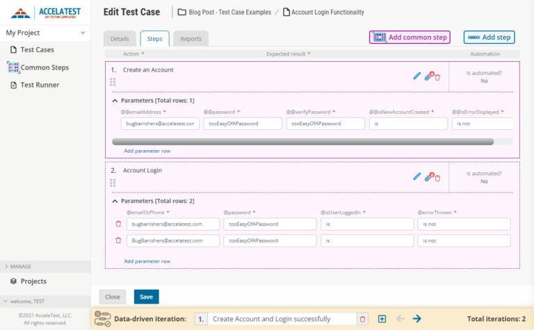 24 Test Cases for Login Page - AccelaTest - Free Test Management Tool