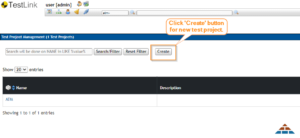 Second step of creating TestLink project