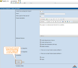 Final Step in Creating TestLink project