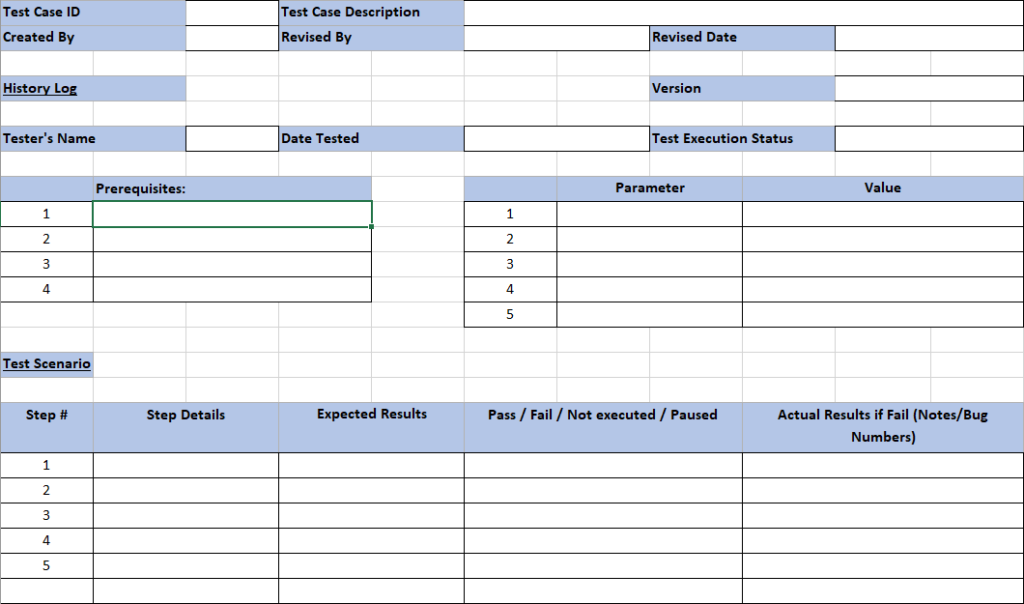 Software Test Plan Template Excel