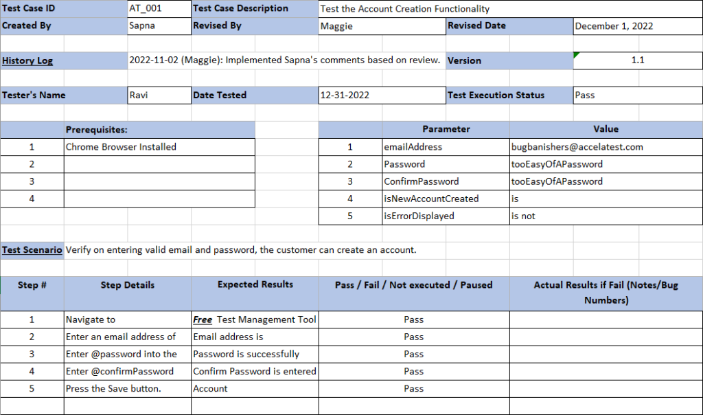 Software Test Case Template Excel Download Free